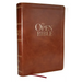 The Open Bible: Read and Discover the Bible for Yourself (NKJV Brown Leathersoft, Red Letter, Comfort Print)