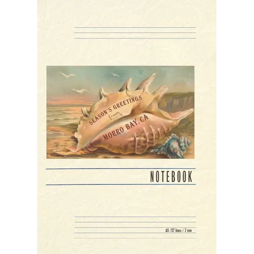 Vintage Lined Notebook Seasons Greetings from Morro Bay
