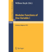 Modular Functions of One Variable I: Proceedings International Summer School, University of Antwerp, Ruca, July 17 - August 3, 1972