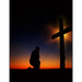 Prayer at the Cross Christian Inspirational Notebook: 100 Pages 8.5" X 11" Wide Ruled Line Paper