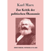 Zur Kritik der politischen Ökonomie