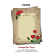 Vintage Red Roses Stationery Paper: Antique Letter Writing Paper for Home, Office, 25 Sheets (Border Paper Design)