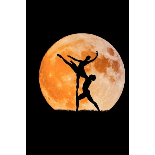 We Will Dance With The Moon Ballerina Notebook: This is a 6 by 9 wide college ruled composition notebook for those who love ballet