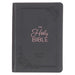 KJV Holy Bible, Compact Large Print Faux Leather Red Letter Edition - Ribbon Marker, King James Version, Gray