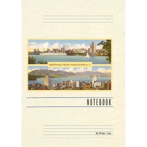 Vintage Lined Notebook Greetings from Victoria, BC, Canada
