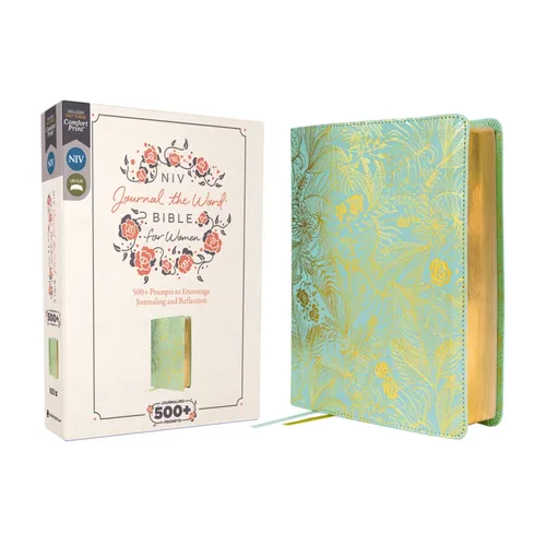 Niv, Journal the Word Bible for Women (Perfect for Note-Taking), Leathersoft, Teal, Red Letter, Comfort Print: 500+ Prompts to Encourage Journaling an