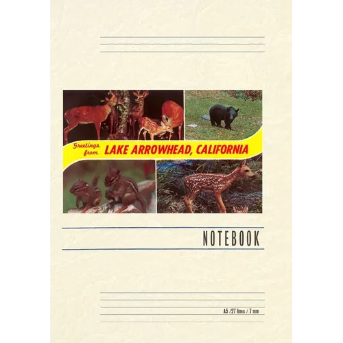 Vintage Lined Notebook Greetings from Lake Arrowhead, California