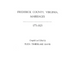 Frederick County, Virginia, Marriages, 1771-1825