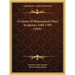 A Census Of Shakespeare's Plays In Quarto, 1594-1709 (1916)