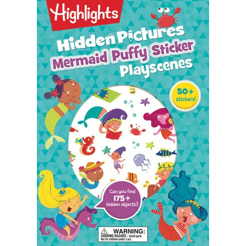 Mermaid Hidden Pictures Puffy Sticker Playscenes: Best Mermaid Gift for Kids 3-6 with Mazes, Matching Games, Mermaid Crafts & Over 50 Mermaid Stickers