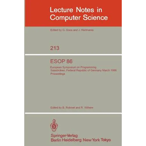 ESOP 86: European Symposium on Programming, Saarbrücken, Federal Republic of Germany, March 17-19, 1986. Proceedings