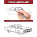 Trace and Color: 1960s Muscle Cars: Adult Activity Book