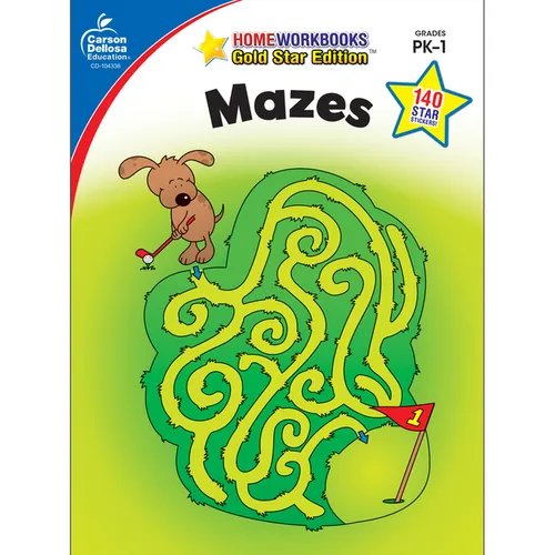 Mazes, Grades Pk - 1: Gold Star Edition Volume 9