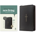 NLT Large Print Thinline Reference Zipper Bible, Filament Enabled (Leatherlike, Black Cross, Indexed, Red Letter)