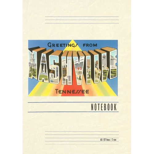 Vintage Lined Notebook Greetings from Nashville, Tennessee