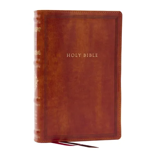 RSV Personal Size Bible with Cross References, Brown Leathersoft, Thumb Indexed, (Sovereign Collection)