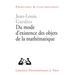 Du Mode d'Existence Des Objets de la Mathematique