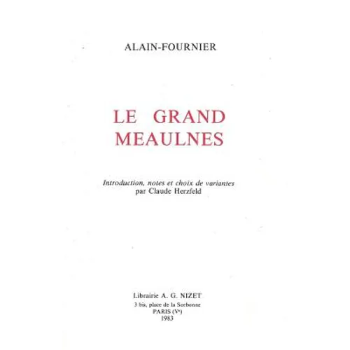 Le Grand Meaulnes d'Alain-Fournier