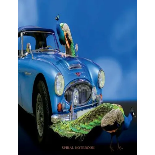 Spiral Notebook: Spiral Journal, Notebook with Blank Pages - 100 Sheets, Car Notebook, Peafowl Notebook, Peacock Notebook, Size 8.5 x 1
