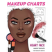 Makeup Charts - Face Templates for Makeup Artists: Black Model - HEART face shape