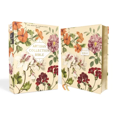 Nasb, Artisan Collection Bible, Leathersoft, Almond Floral, Red Letter Edition, 1995 Text, Comfort Print