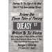 Queasy Street: Volume One: Eleven Tales of Fantasy