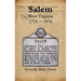 Salem West Virginia 1776 1976
