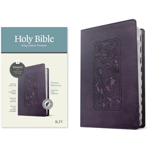 KJV Thinline Reference Bible, Filament Enabled (Leatherlike, Floral Frame Purple, Indexed, Red Letter)