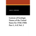 Lexicon of Geologic Names of the United States for 1936-1960: Part 1, A-F, Vol. 2