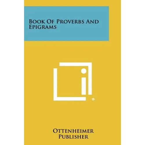 Book Of Proverbs And Epigrams