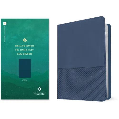 Biblia de Estudio del Diario Vivir Para Jóvenes Ntv Con Filament (Sentipiel, Azul Oscuro, Letra Roja)
