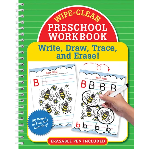 Wipe-Clean Preschool Workbook - Pre-K Practice for Letters, Numbers, and Fine Motor Skills: Write, Draw, Trace, and Erase!