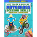 Motocross Scissor Skills: Cut, color and create. Educational Activity Book for Kids ages 5+