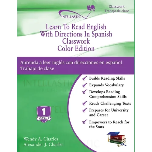 Learn To Read English With Directions In Spanish Classwork: Color Edition