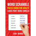 Word Scramble Puzzle Books for Adults: Large Print Word Jumbles 1200+ Words