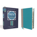 NIV Study Bible, Fully Revised Edition, Leathersoft, Teal/Gray, Red Letter, Thumb Indexed, Comfort Print