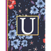 U: Monogram Initial U Notebook for Women and Girls, Blue Floral (Monogram Gifts for Women)