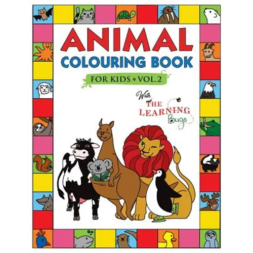 Animal Colouring Book for Kids with The Learning Bugs Vol.2: Fun Children's Colouring Book for Toddlers & Kids Ages 3-8 with 50 Pages to Colour & Lear