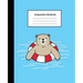 Composition Notebook: Smiling Brown Bear in Blue Swimming Pool Wide Ruled Note