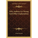 Why Authors Go Wrong And Other Explanations