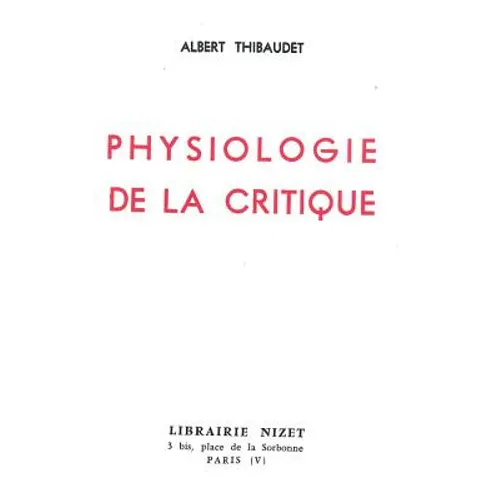 Physiologie de la Critique