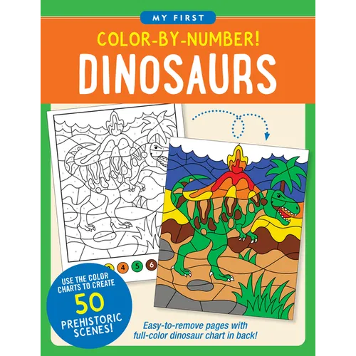 Color-By-Number! Dinosaurs (50 Unique, One-Sided Designs)