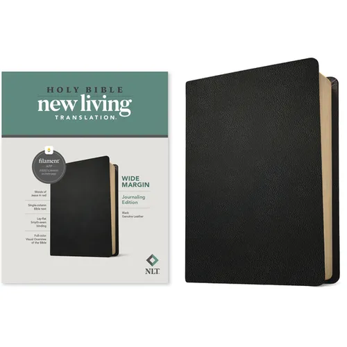 NLT Wide Margin Bible, Filament Enabled (Genuine Leather, Black, Red Letter)