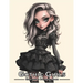 Gothic Girls: Grayscale Coloring Book for Adults