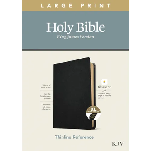KJV Large Print Thinline Reference Bible, Filament Enabled Edition (Red Letter, Genuine Leather, Black, Indexed)