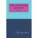 Python Programming: Lecture Note