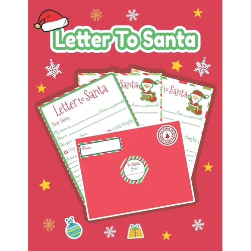 Letter to Santa: Letter to Santa: Kit with Stickers and red Envelopes to write a Letter to Santa Claus for Kids 7 letters with stickers and envelop Ch