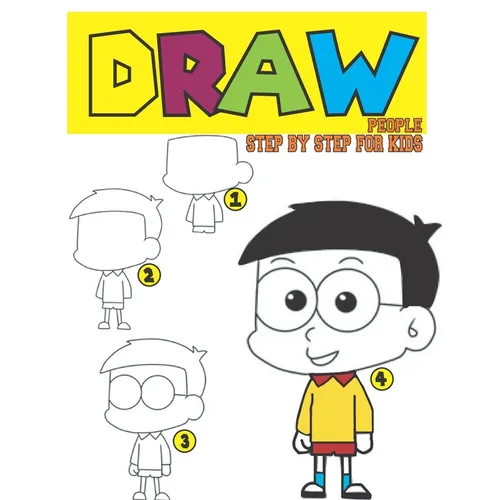 Draw people step by step for kids: Guide for children to Learn drawing