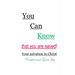 You Can Know that you are saved! Your salvation in Christ: Comfort and Great Joy