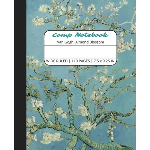 Comp Notebook: Van Gogh Almond Blossom Wide Ruled Composition Notebook Journal for Students, College, School, Office, Work